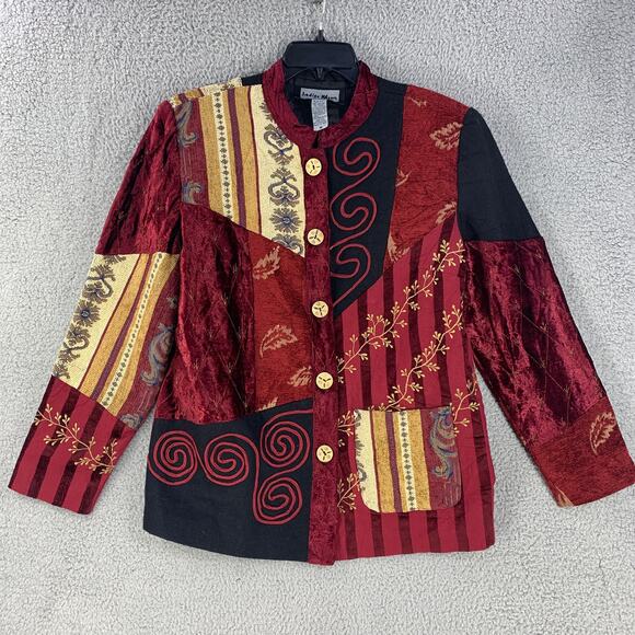 Indigo Moon Womens Jacket Artsy Boho Embroidered Blazer Sz M Colorful - Picture 1 of 14